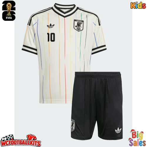 Japan Ritsu Doan #10 Replica Away Stadium Kit for Kids World Cup 2026 Short Sleeve (+ pants)